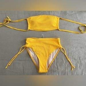Never Worn ASOS XL Yellow Bikini Set Swimsuit